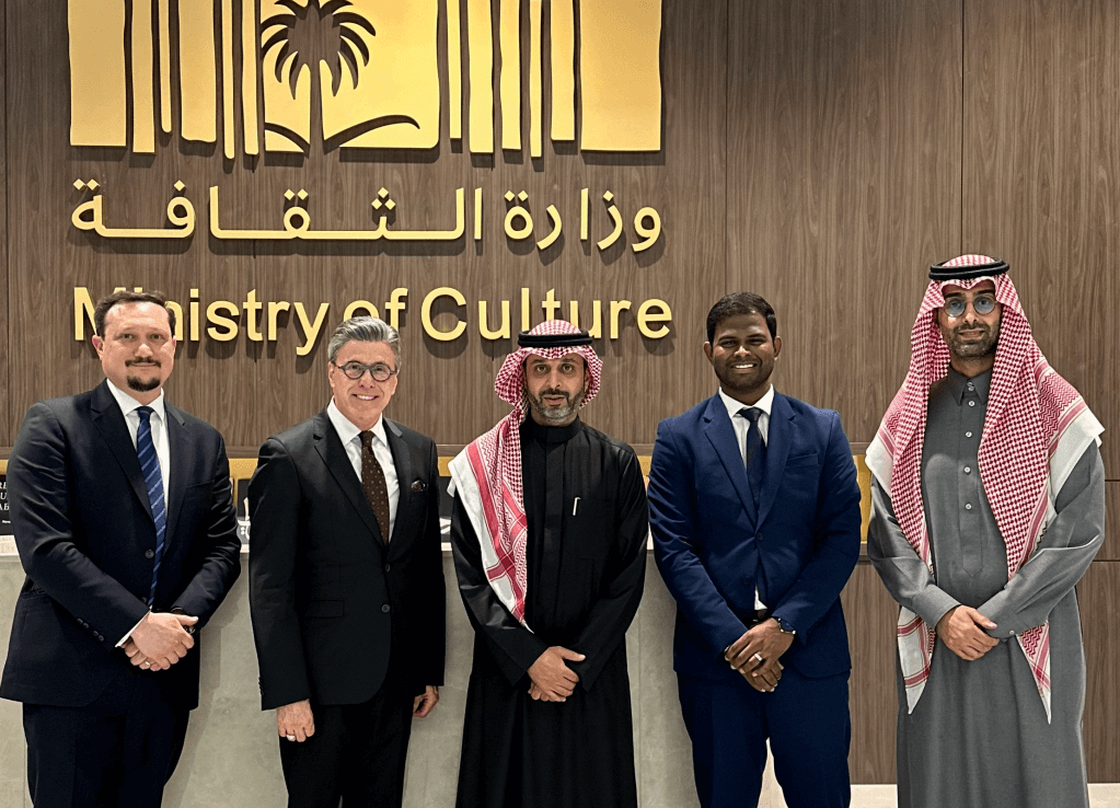 Ron Gunnell meets with Saudi Arabia Vice Minister of Culture, His Excellency Hamed Fayez, who reports to Prince Badr bin-Abdullah bin Mohammed bin Farhan Al-Saud.